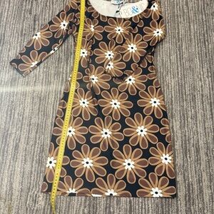 Floral Patterned Dress - Black and Brown